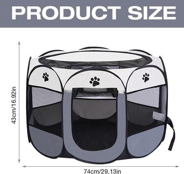 Змінний вольєр для цуценят, 73 x 73 x 43 см - вольєр для собак в приміщенні, портативний вольєр, вольєр для собак в квартиру, вольєр для собак, кроликів, котів, для дому, на вулицю, у подорожі, кемпінг