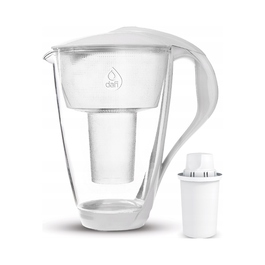 Скляний фільтр-кувшин для води Dafi Crystal LED 2л, білий + фільтр Classic