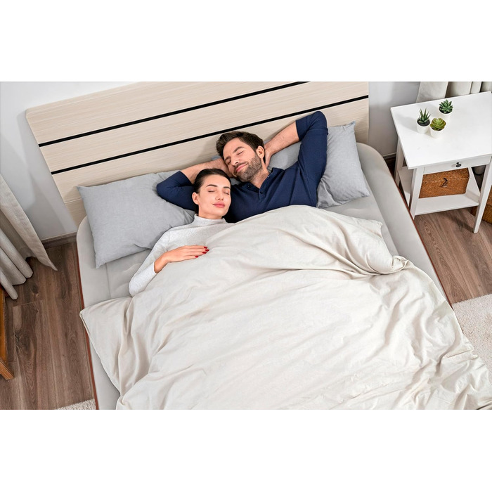 Повітряний матрац двопомісний Bestway AlwayzAire Fortech Comfort Choice+ з насосом, 203 x 152 x 51 см, навантаження 350 кг, USB-порти, нічник, сумка та ремкомплект