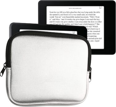 Чохол для eReader kwmobile - Неопренова сумка-чохол, захисний чохол - 17 x 12 x 2 см, внутрішні розміри 6' eReader (6,8-7' eReader, сріблястий)