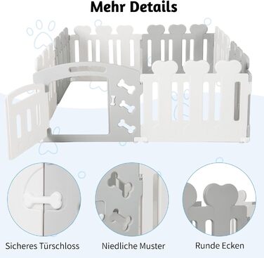 Вольєр для собак Costway 8-панельний, 60 см, з дверцятами, для дому та саду, HDPE пластик, сірий