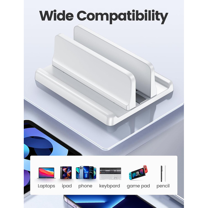 Підставка для ноутбука VAYDEER вертикальна, 3 в 1, для MacBook, iPad, Tablet, Notebook до 17.3