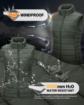 Стежка жилетка Outdoor Ventures для жінок, армійного кольору, розмір XL - тепла спортивна жилетка для туризму та велоспорту