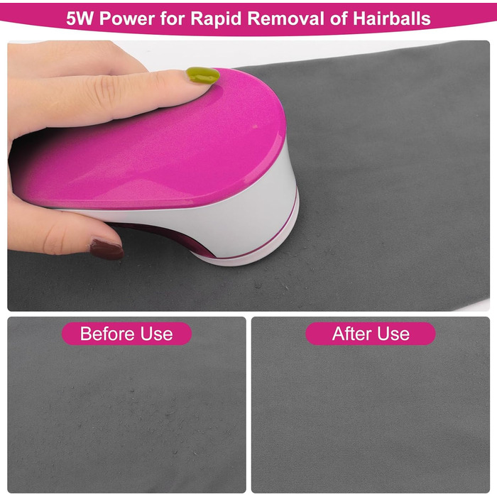 Електричний видальник ворсу портативний, для одягу та вовни з USB кабелем та 2 запасними лезами (Рожевий)