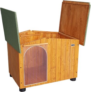 Будка для собак Legno Oasi з термозавісою (119x90x87 см) - для німецької доги, з масивного дерева, Made in Italy