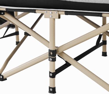 Ліжко складане Yaheetech з матрацом для кемпінгу, сіре (191x67 см, до 150 кг) + Чохол та кишені