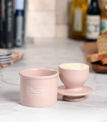 BB-CCSAND The Original Crock by L. Tremain, Cafe Collection-Pale, Bone China, Light Sandalwood, Matte