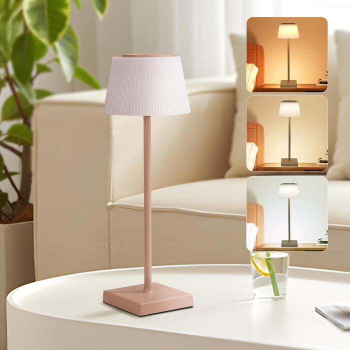 Світлодіодна настільна лампа Aigostar акумуляторна бездротова, димується сенсорним дотиком, 3 режими світла, водонепроникна IP54 для дому та саду (Світло-коричнева)