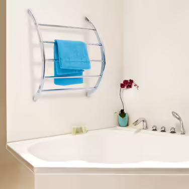 Relaxdays Wall Towel Rack, Steel, 5 Bars