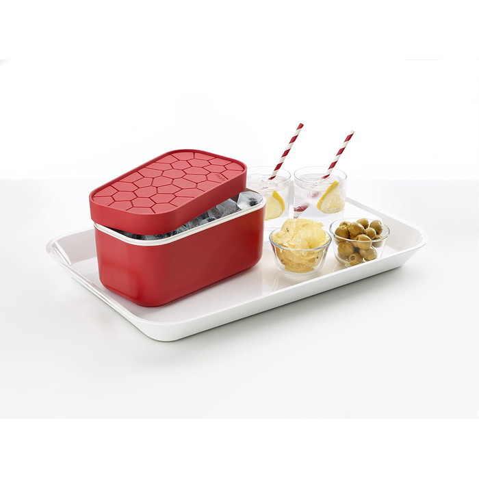 Форма для льоду Lékué Eiswürfelbox, червона, 12x22x8 см