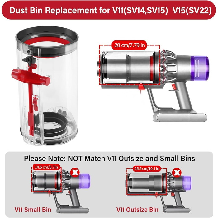 Контейнер для пилу Dyson V11 V15 SV14 SV15 SV17 SV22: фільтр, запчастини, аксесуари