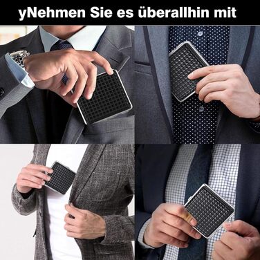 Металеве тютюнопакувальник для 40 сигарет, сигаретний футляр для чоловіків та жінок, чорний+срібний