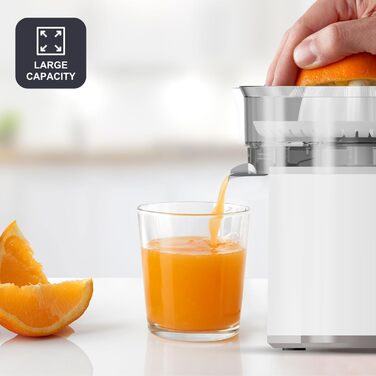 Електрична соковитискачка для цитрусових BLACK+DECKER BXCJ350E, 350W, з нержавіючої сталі, регулятор м'якоті, 2 насадки