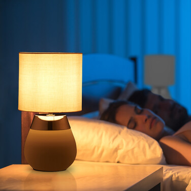 Relaxdays Table Lamp with Fabric Shade