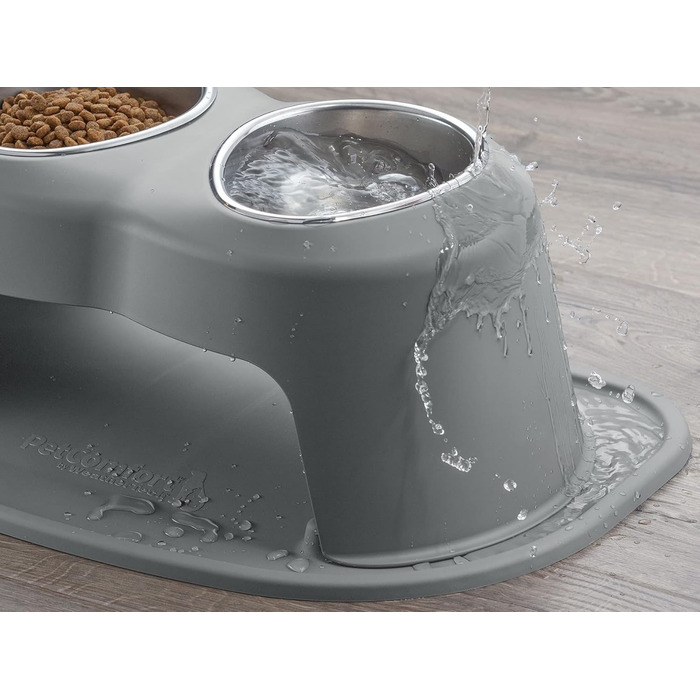 WeatherTech Система годівлі для тварин Double High – підняті годівниці для собак та котів, 35,6 см, темно-сірий (DHC9614DGDG)