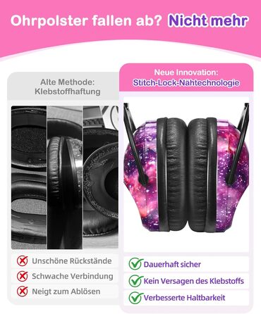 Навушники для захисту від шуму ZOHAN 030 для дітей 3-18 років (для аутизму), універсальний розмір, галактика+єдиноріг