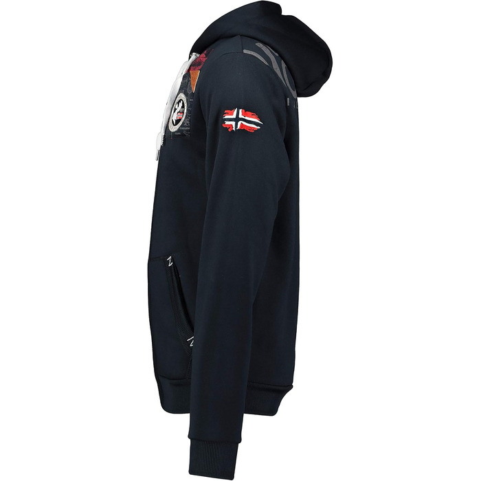 Чоловіча толстовка-худі Geographical Norway Fespote з капюшоном та кишенями, теплий спортивний світшот на блискавці, темно-синій