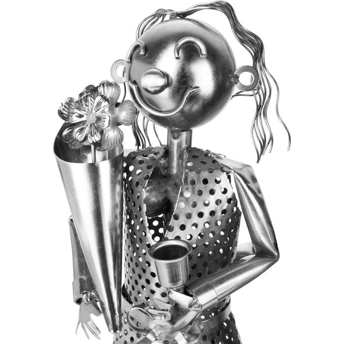 BRUBAKER Wine Holder Wedding Couple Metal Sculpture Gift with Gift Card