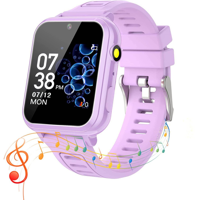Смарт-годинник Clleylise для дітей 4-12 років: ігри, музика, камера, лічильник кроків, телефонні дзвінки (фіолетовий)