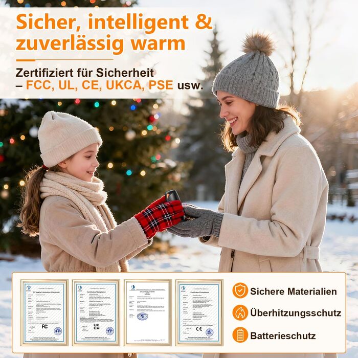 Електричні грілки для рук 2 шт. з зарядним кейсом, 14000 мАг, багаторазові, двосторонній нагрів, 3 режими, USB-зарядка, ідеальні для активного відпочинку взимку, чорні