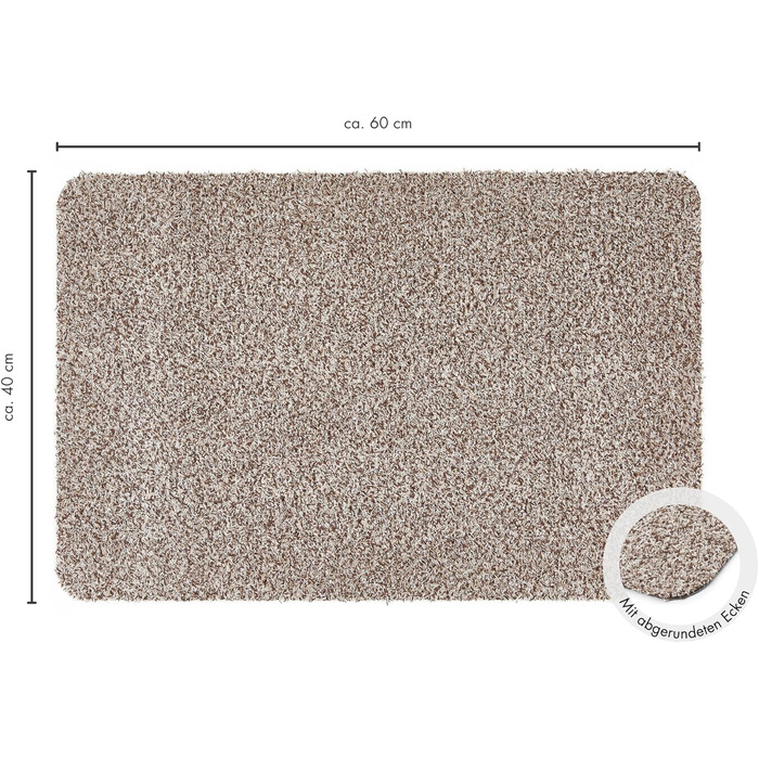 Килимок для порогу Samson Türmatte: миючий, антиковзкий, 40x60 см, бежевий