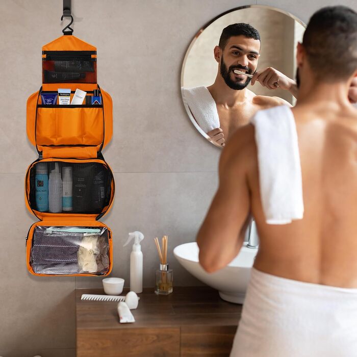 Висувна унітазна щітка для туалету, водонепроникна, портативна, для чоловіків та жінок (S-помаранчевий, S)