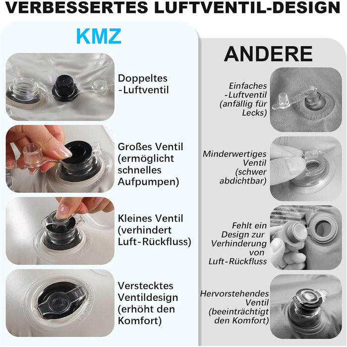 Надувний матрац SUV з 2 подушками – товстий, з фетром, для автомобіля – мобільні подорожі, кемпінг та відпочинок на природі – швидке надування та здування з електричним насосом