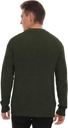 Чоловічий в'язаний кардиган Sailwind з V-подібним вирізом, зимова куртка, класичний дизайн, довгий рукав, з ґудзиками та кишенями (оливковий, M)