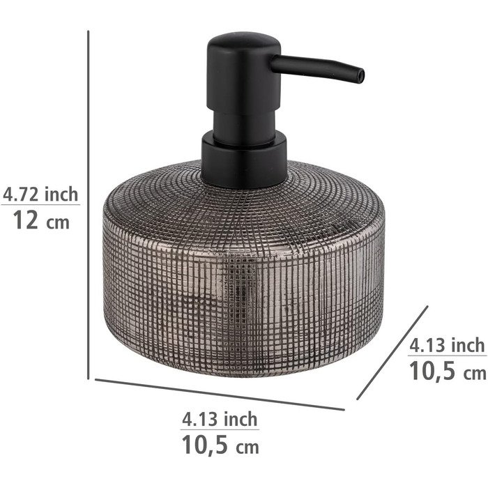 Дозатор для мила WENKO Rivara, керамічний, 400 мл, сріблястий