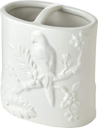 SKL Home Vern Yip Jungle Cats Toothbrush Holder, Ceramic, White