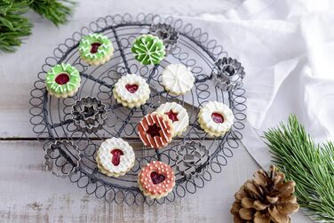 Набір формочок для печива Dr. Oetker Mini-Linzer 15 шт, металеві, різдвяні мотиви, для пряників, печива та мастики, сріблясті