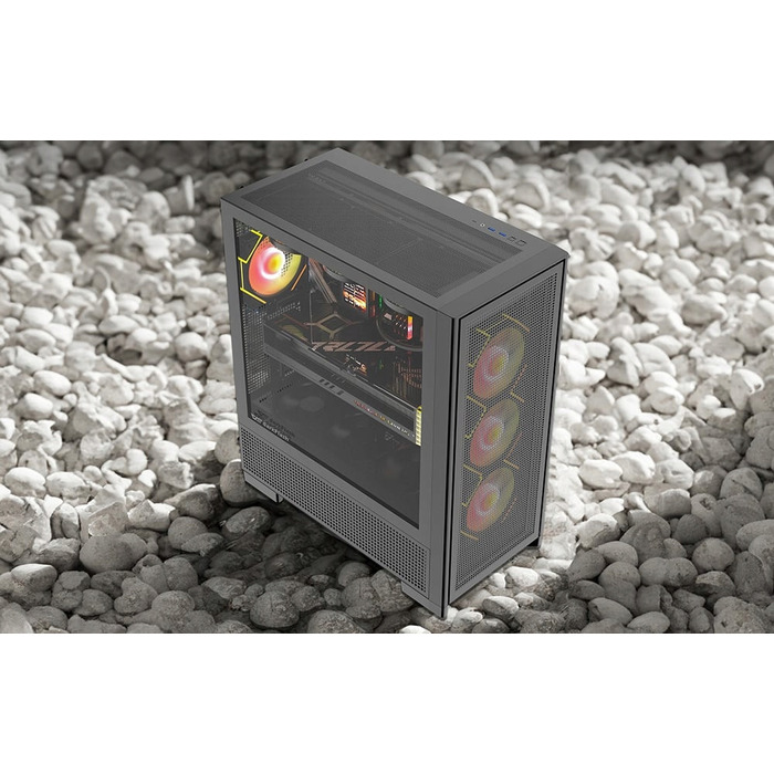 Корпус для ПК DarkFlash AIRNOVA Big Tower ATX, Чорний, 3 вентилятори
