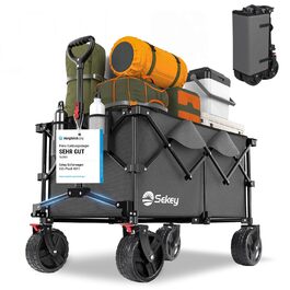 Візок-садок Sekey XXL Plus 200L, 200кг, гальма, широкі колеса, алюміній, антрацит