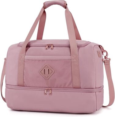Спортивна сумка WANDF для ручної поклажі в літак (45x36x20 см) з відділенням для взуття та мокрих речей, рожева