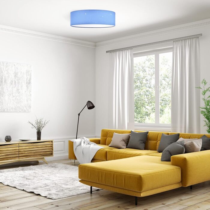 Navaris LED Ceiling Light - Dimmable Color Temperature Change Remote Control - 22W Starry Sky - Living Room Lamp Bedroom Ceiling Lamp Children's Room Lamp Ceiling (40cm, Light Blue)