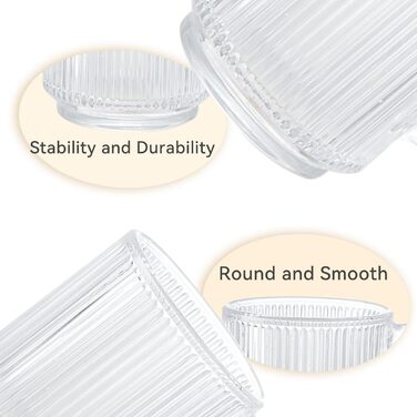 Набір склянок D.M DESIGN Master 6 шт., 350 мл, вертикальна смугаста текстура. Склянки для кави/чаю, підтримують тепло, ідеально для лате, чаю та напоїв.