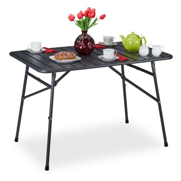 Relaxdays Folding Garden Table, Metal