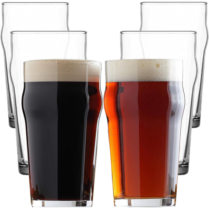 LAV Premium Pint Beer Glasses, 6-Piece Set, 570ml, 100% LEAD-FREE Pint Glasses, Craft Beer Glasses Set, Beer Glass, Beer Glasses, Bier Glas, Bierglaeser, Water Glasses, Long Drink Glasses, Juice Glasses