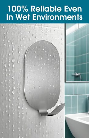 Крючки самоклеючі, 10 шт. з нержавіючої сталі 304, без свердління, для ванної, кухні та вітальні