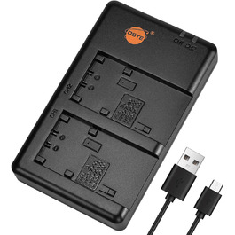 Швидкий зарядний пристрій USB з подвійним слотом для батарей сумісний з Sony NP-FP50, NP-FP90, NP-FH50, NP-FH100, NP-FV50, NP-FV70, NP-FV100