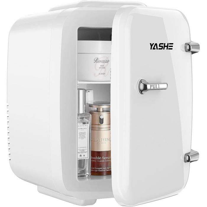 Міні-холодильник YASHE 4л для косметики та напоїв, 220V/12V, термоелектричний, білий