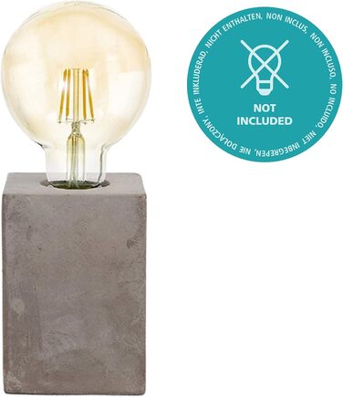 Настільна лампа EGLO Prestwick: вінтажний стиль, індустріальний дизайн, бетон, сірий колір, з вимикачем, патрон E27
