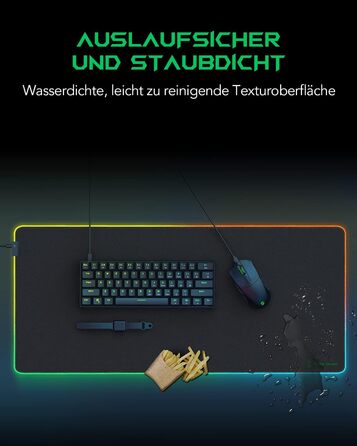 Ігрова мишка Pad Black Shark Manta P3 XL (90x40 см) - килимок для миші з RGB підсвічуванням, вологостійкий, чорний