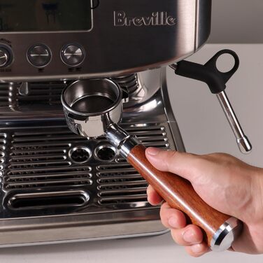 Портфільтр без дна 54мм для кавомашин Sage/Breville Barista Express, Pro, Touch, Impress з дерев'яною ручкою