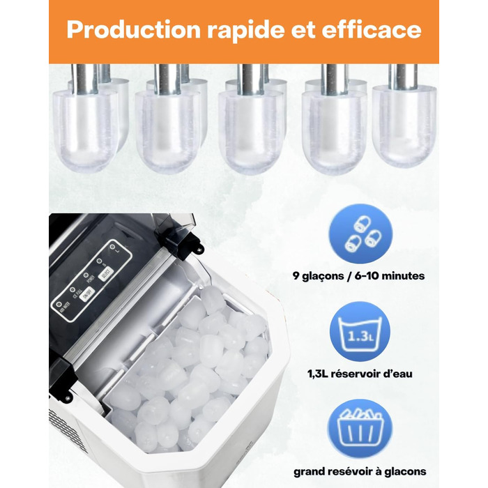 Машина для приготування льоду SENYA – 2 розміри кубиків, 12 кг/24 год, бак 1,3 л, LED-дисплей, інфрачервоне виявлення, нержавіюча сталь