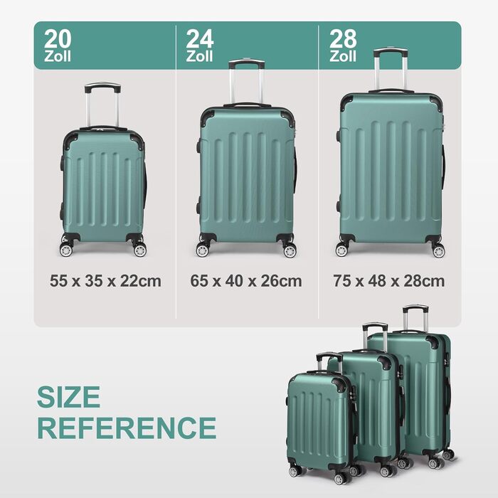 Набір валіз LEADZM 3 шт. з захистом кутів, ABS, телескопічний ручка, ручна поклажа, контрастне кольорове рішення (кремово-білий)