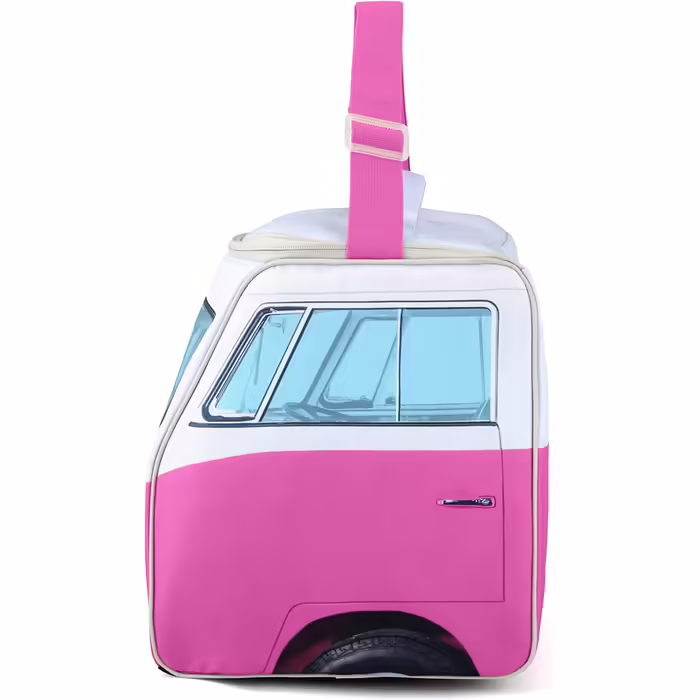 Board Masters - Volkswagen Insulated Cooler Bag/Box/Thermal Bag/Camping Cooler/Picnic Bag T1 Bulli Bus Pink VW T1 Bus