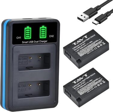 Комплект акумуляторів LP-E17 (2 шт) 1500mAh та зарядний пристрій для Canon EOS R100, R10, R50, RP, R8, 750D, 760D, 8000D, 77D, 200D, 250D, 800D, 850D, M3, M5, M6