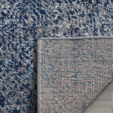 Килим Safavieh Distressed для вітальні, їдальні, спальні - колекція Madison, короткий ворс, морський та срібний, 155 x 229 см