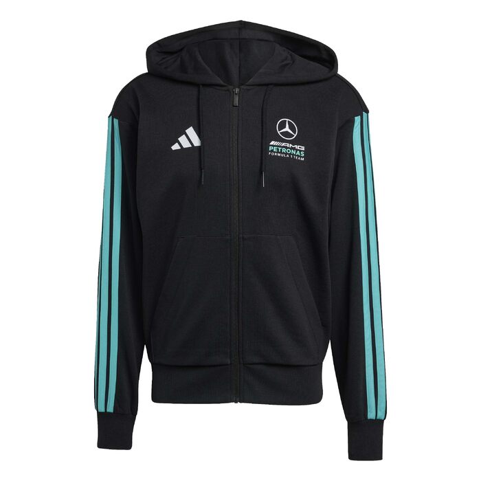 Чоловіча толстовка-худі adidas Mercedes-AMG Petronas Formula 1 Team DNA на блискавці, чорна/м'ятна, розмір L